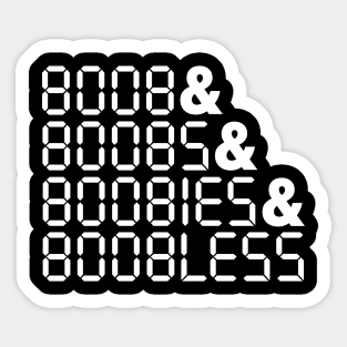 BOOBLESS Calculator Upside-down Words Sticker